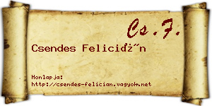 Csendes Felicián névjegykártya